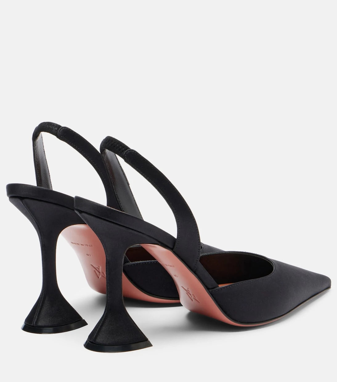 Amina Muaddi - Holli 95 satin slingback pumps
