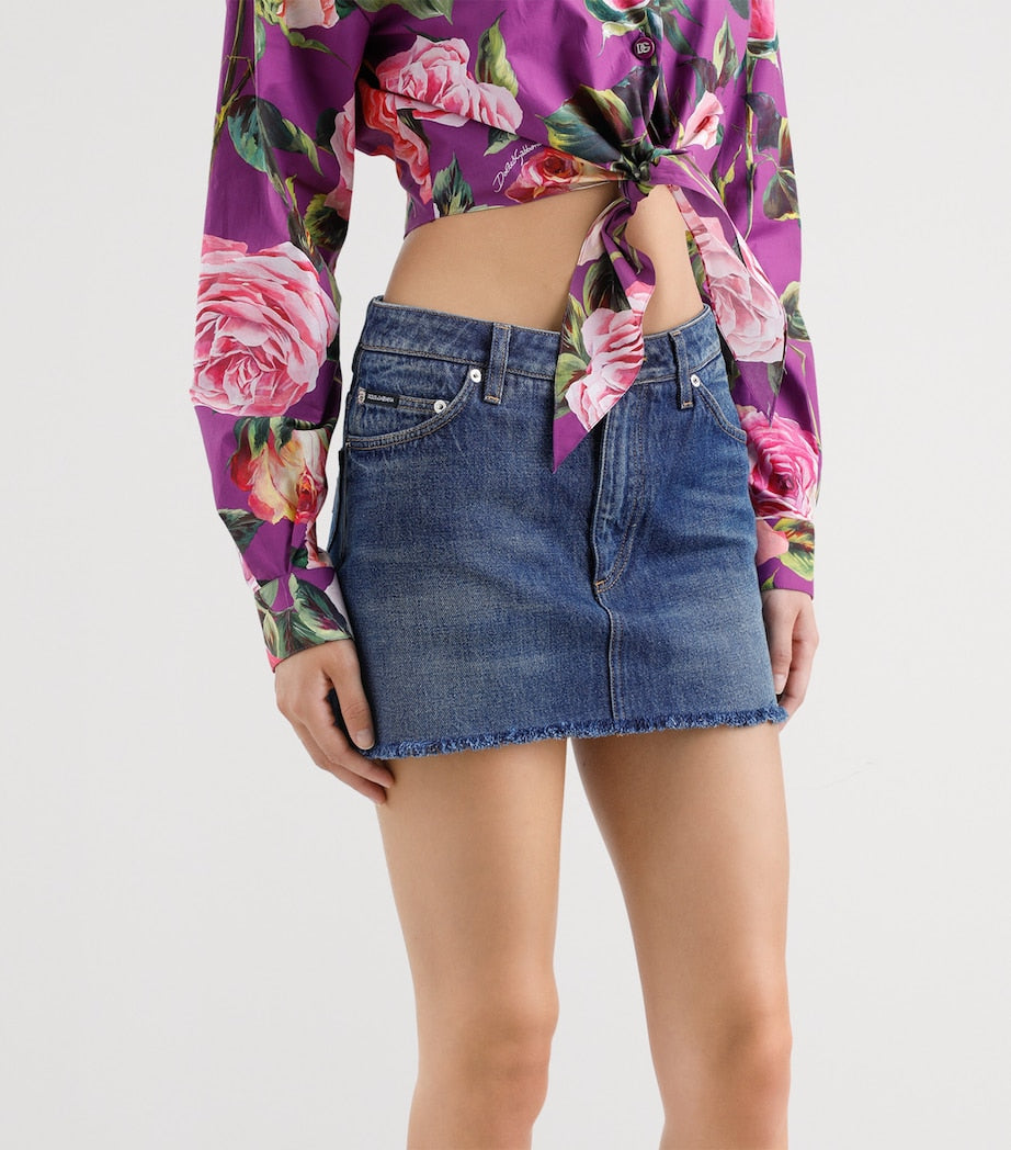 Dolce & Gabbana Multi Denim Mini Skirt