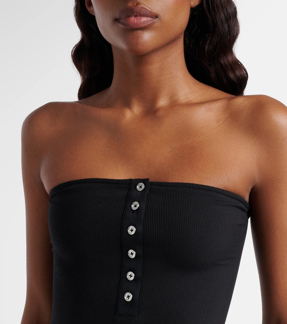 Toteme - Ribbed-knit bandeau swimsuit