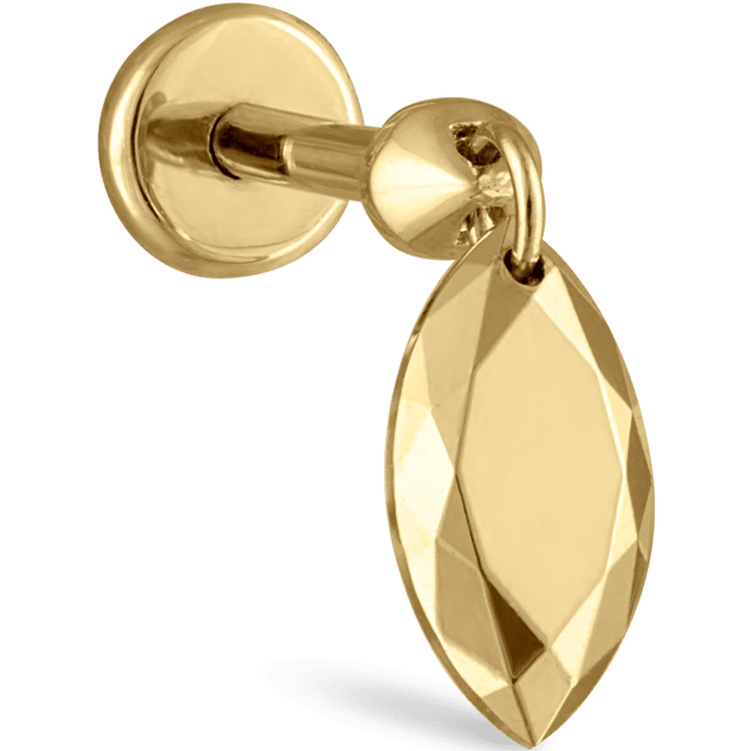 Faceted Marquise Threaded Charm Single Earring (6.5mm)