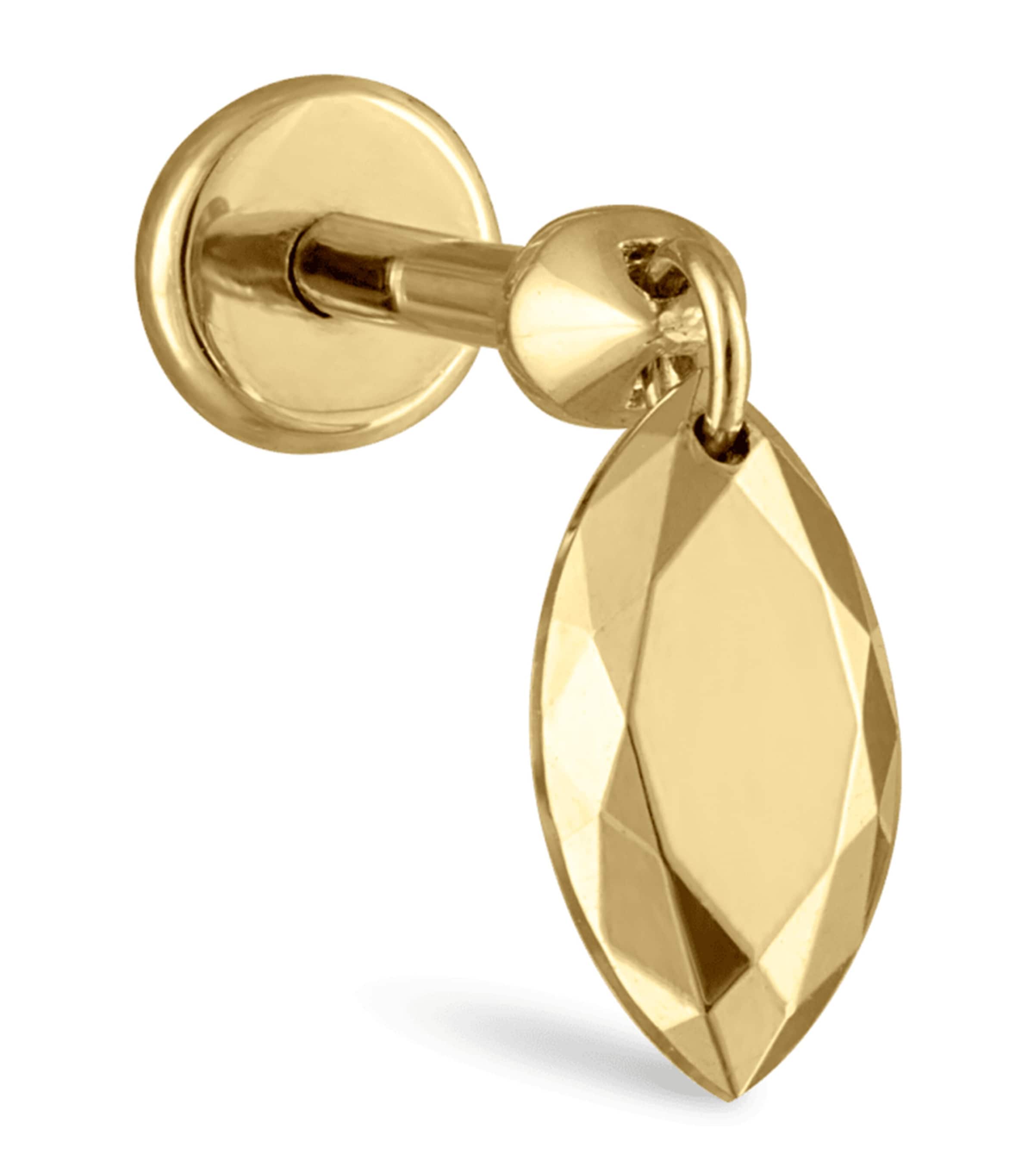 Faceted Marquise Threaded Charm Single Earring (6.5mm)