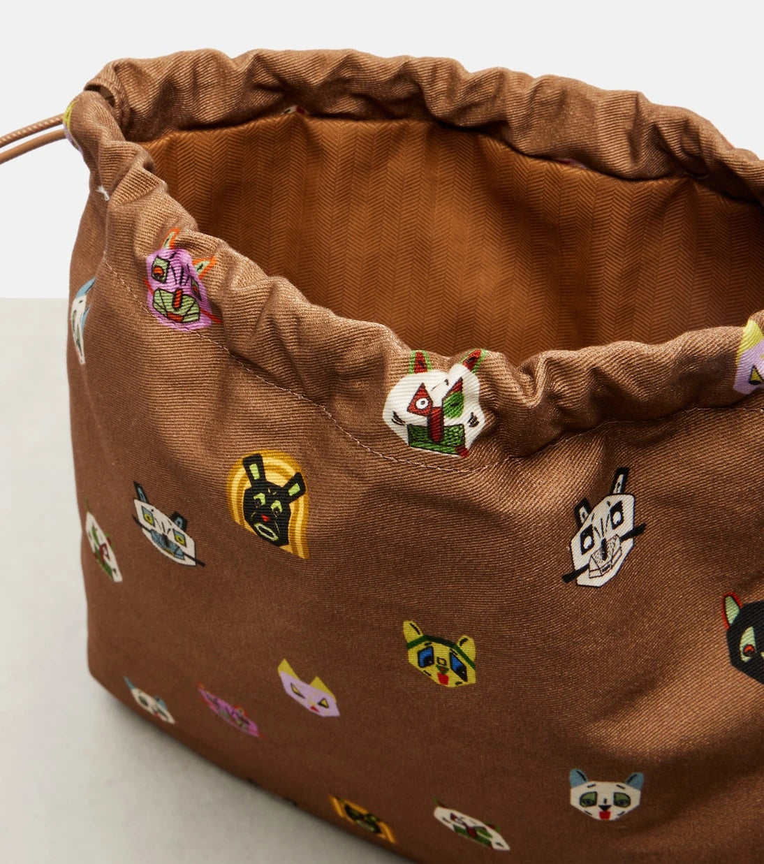 Loewe - x Louis Wain leather-trimmed cotton pouch