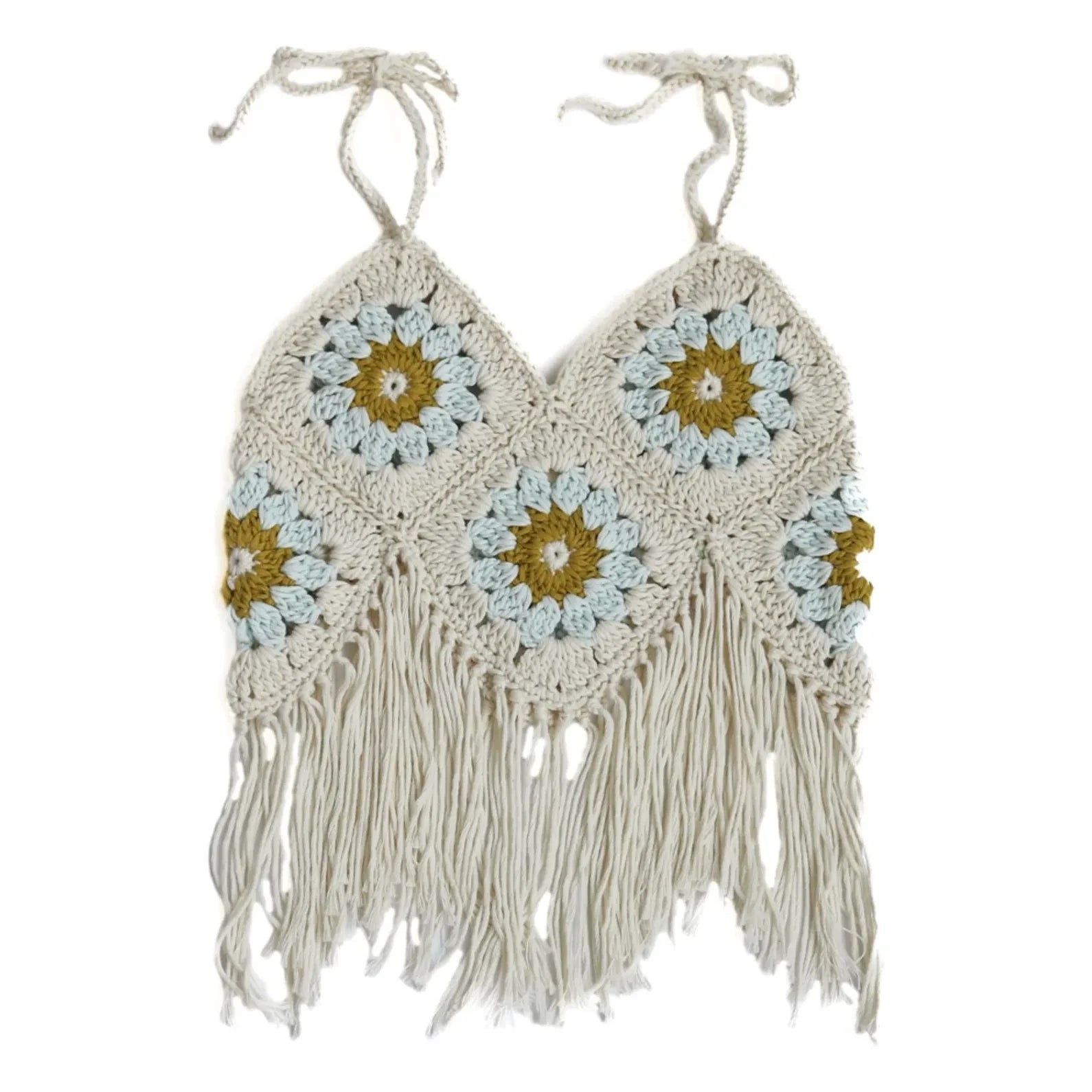 Kalinka - Atacama Crochet Fringe Top | Ecru