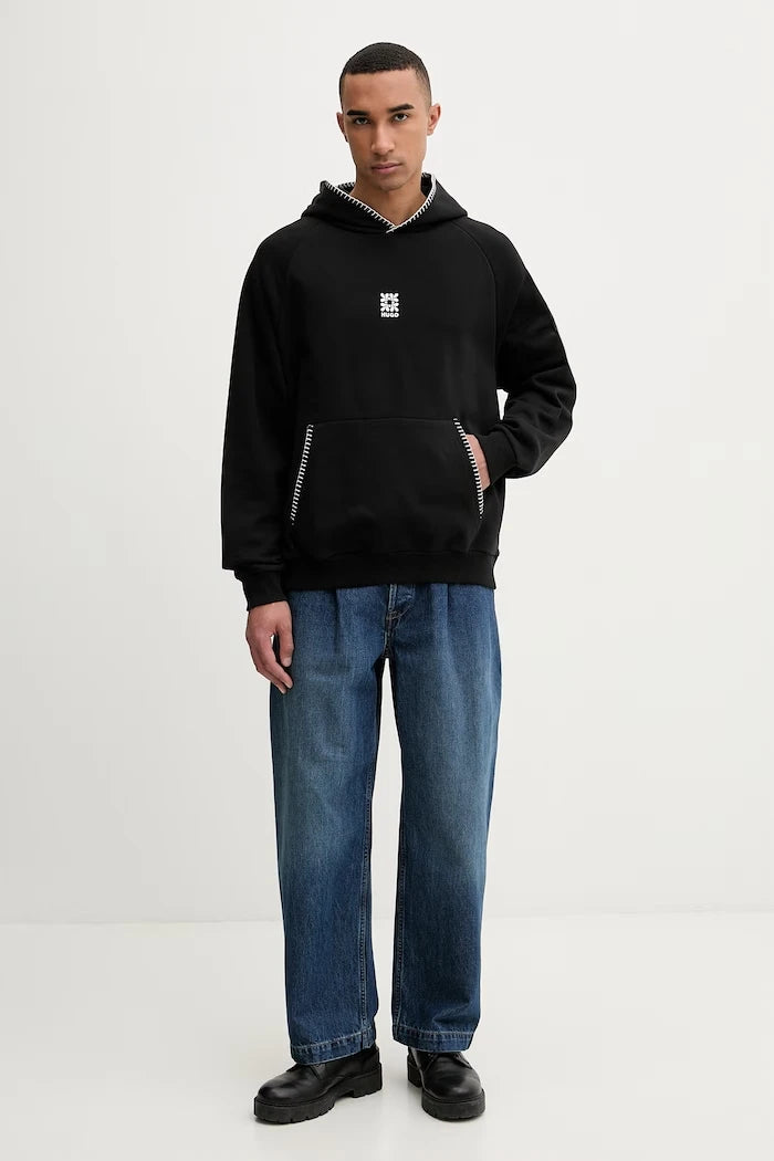 HUGO erkek pamuklu Darohood sweatshirt