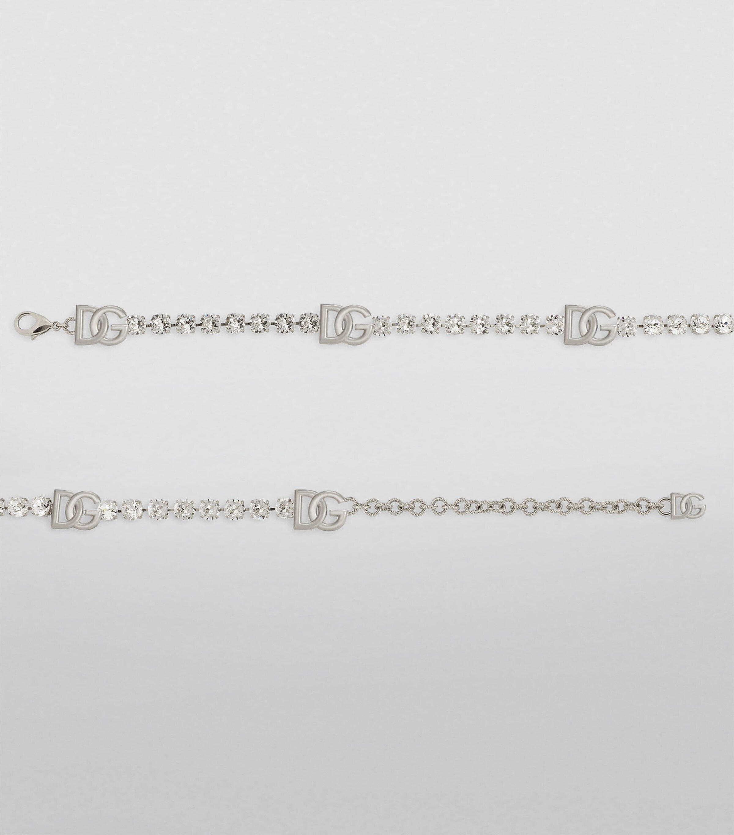 Dolce & Gabbana Multi Crystal-Embellished DG Logo Belt