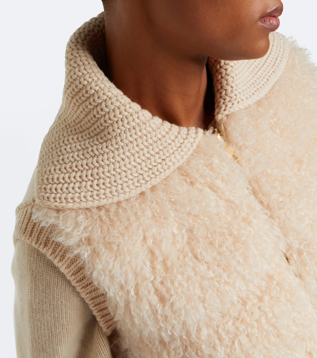 Moncler - Shearling and cashmere down vest