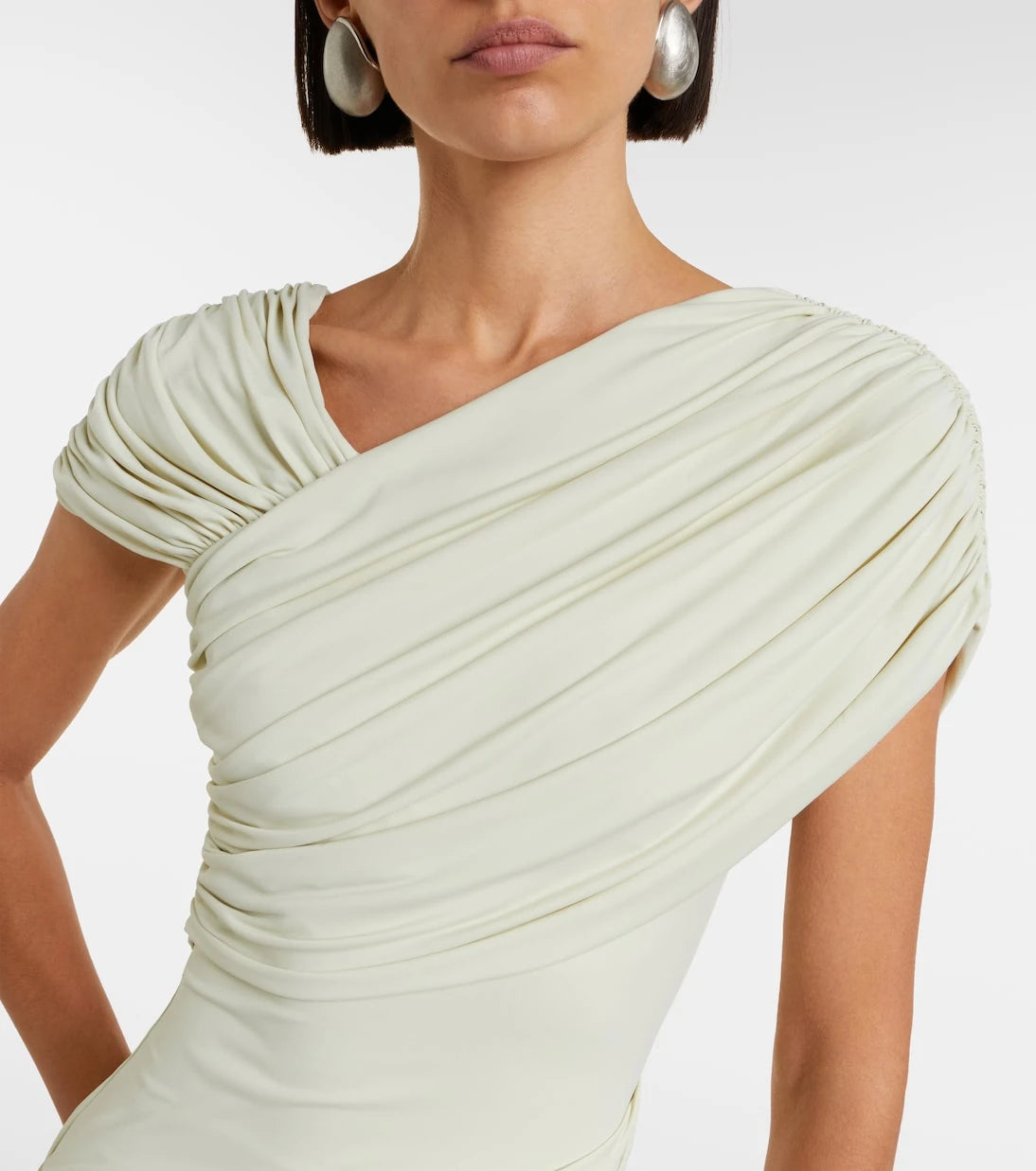 De La Vali - Hela draped asymmetric jersey midi dress
