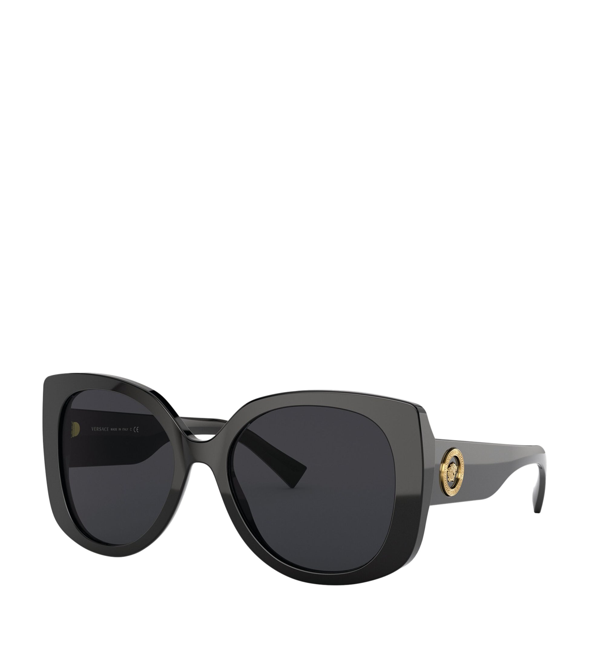 Black Rectangular Medusa Sunglasses