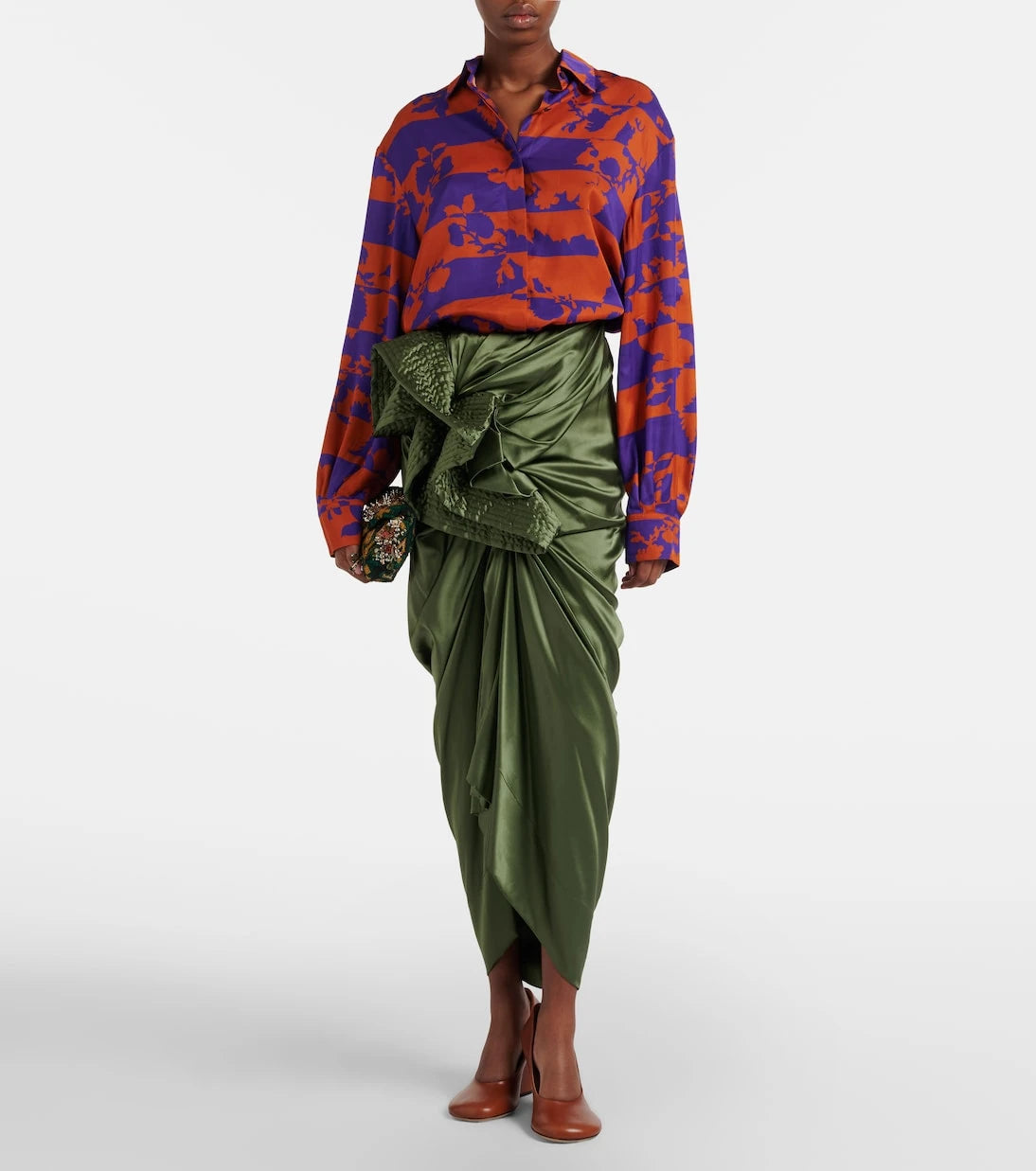 Dries Van Noten - Printed satin shirt