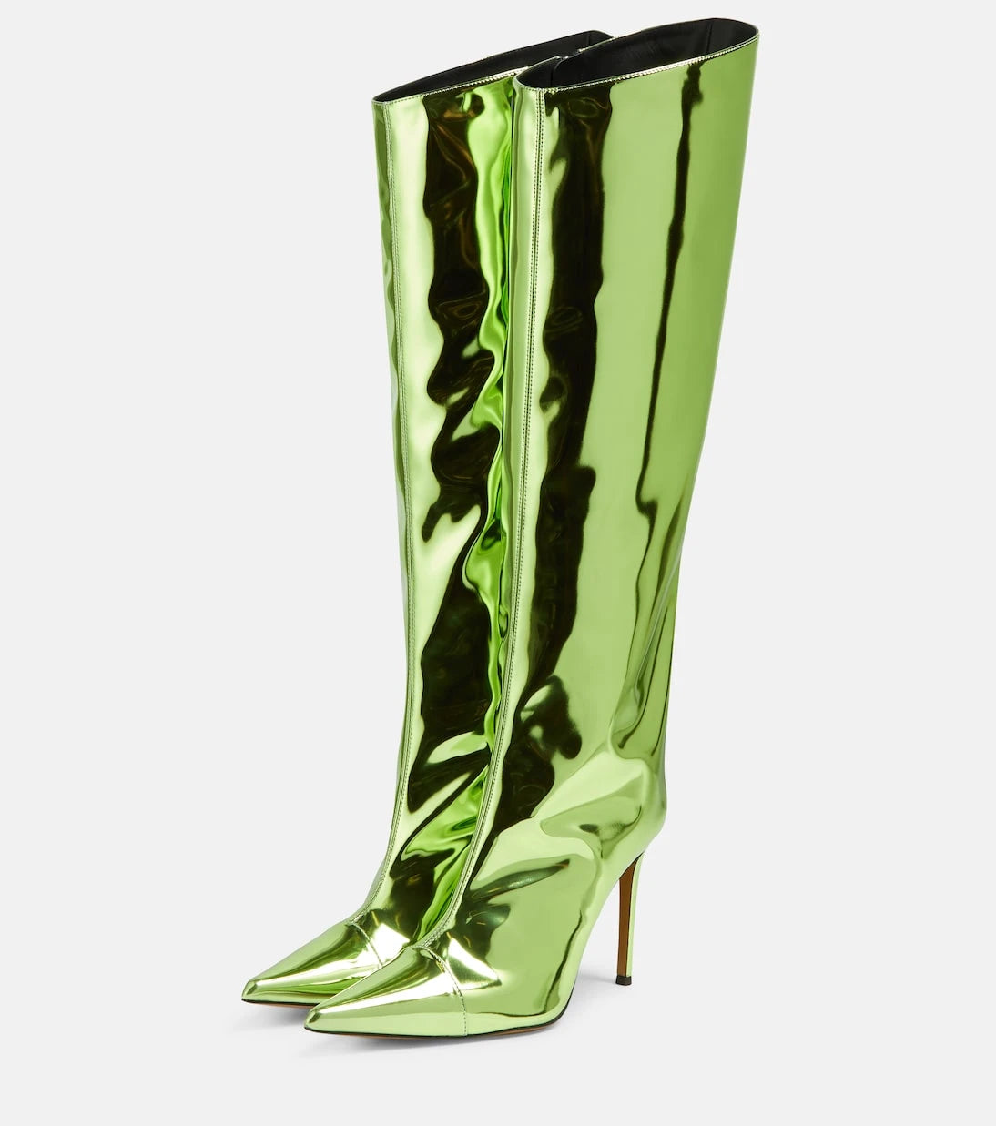 Alexandre Vauthier - Mirrored leather knee-high boots