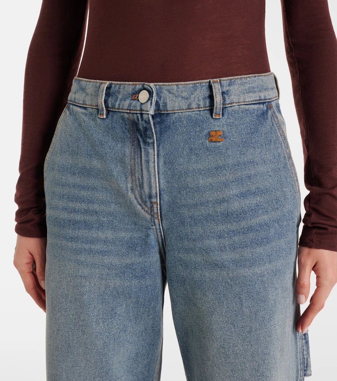 Courrèges - Logo wide-leg jeans