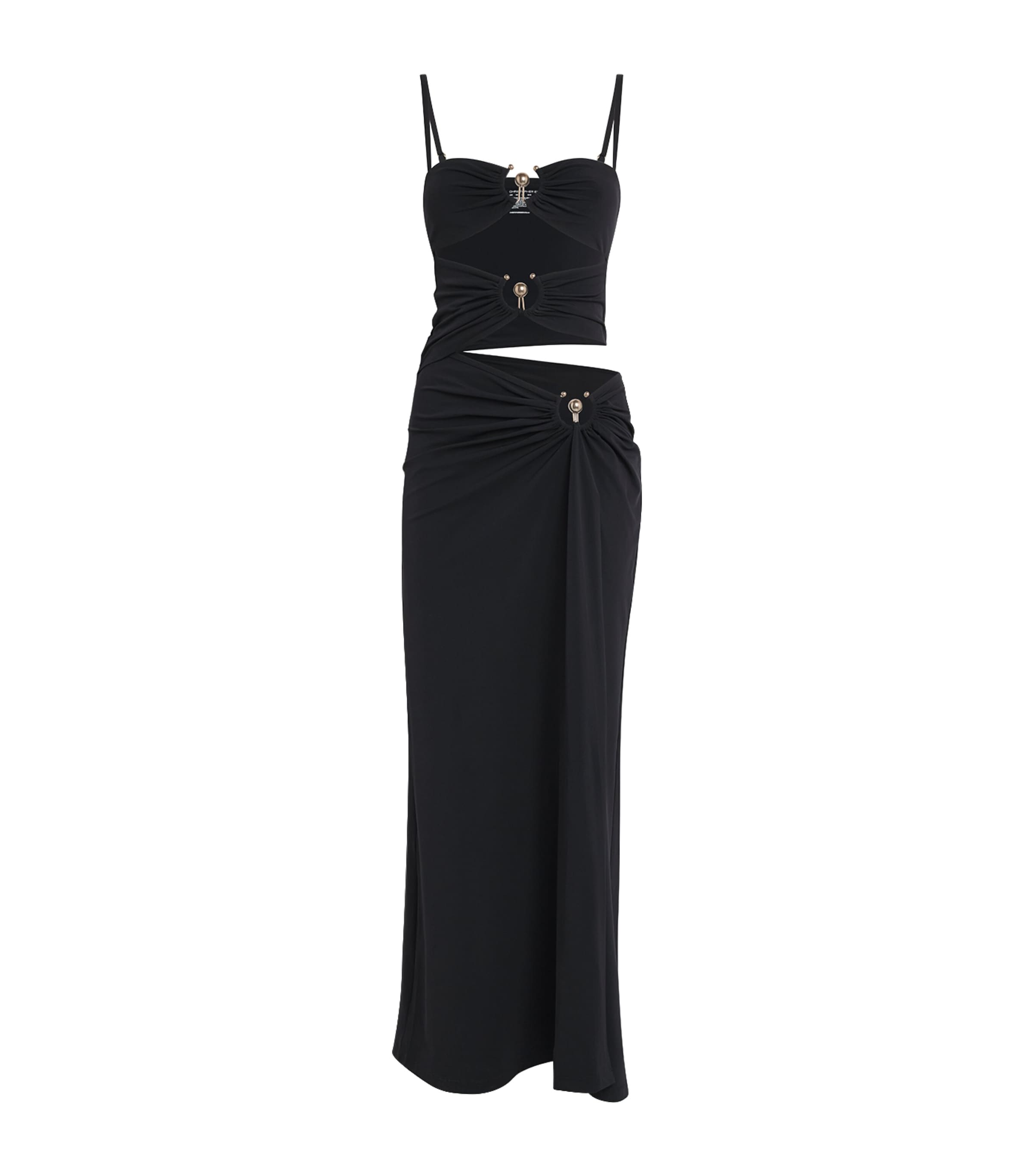 Christopher Esber Black Cut-Out Orbit Maxi Dress