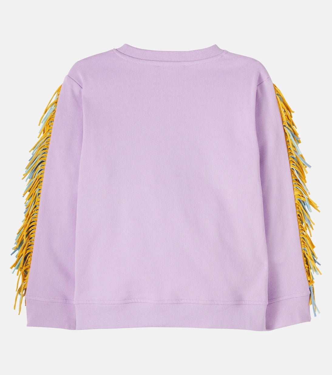 Stella McCartney Kids - سويت شيرت من جيرسيه القطن المطبوع بأهداب