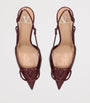 Valentino Garavani Burgundy Leather VLogo Slingback Pumps 80