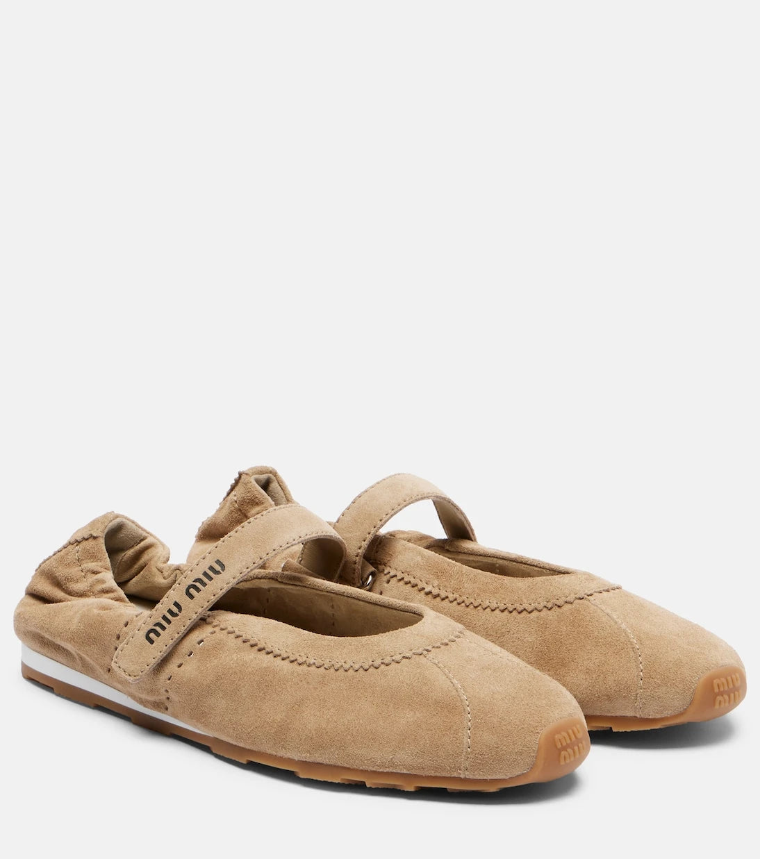Miu Miu - Plume suede ballet flats