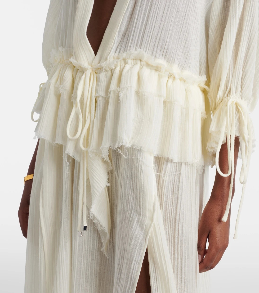 The Attico - Ruffled cotton maxi dress