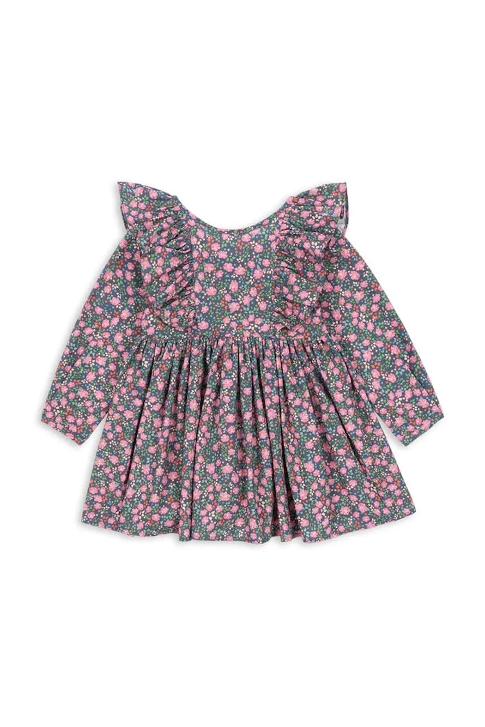 Konges Sløjd CIANNA LS BOW DRESS GOTS Çocuk Pamuk Elbise