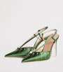 Malone Souliers Green Satin Moore Slingback Pumps 90