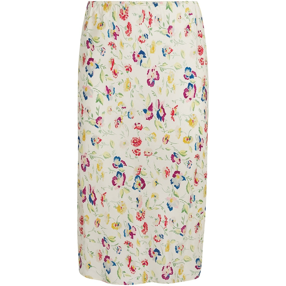 DÔEN Multi Silk-Blend Satin Elowette Midi Skirt
