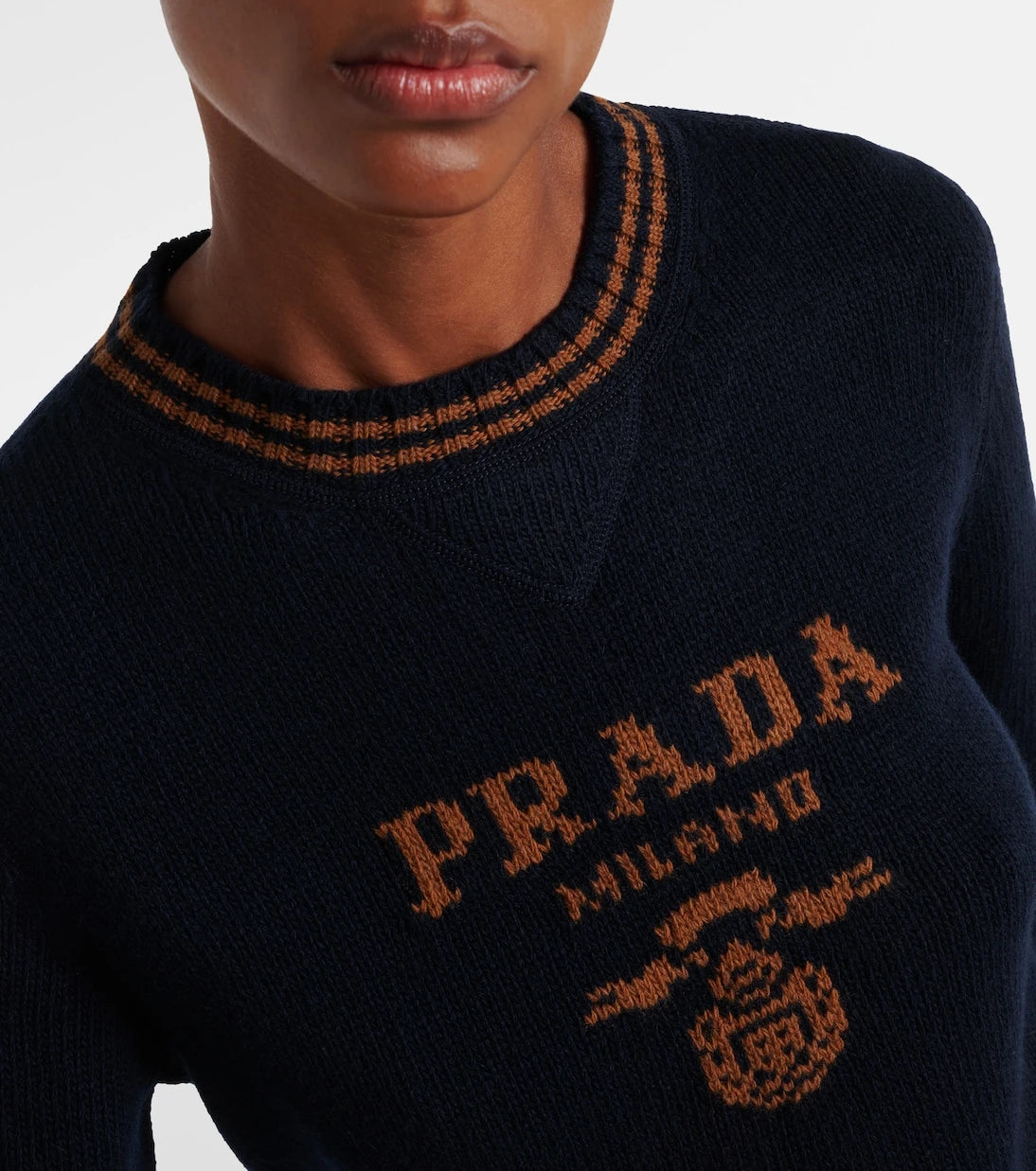 Prada - Logo wool and cashmere sweater