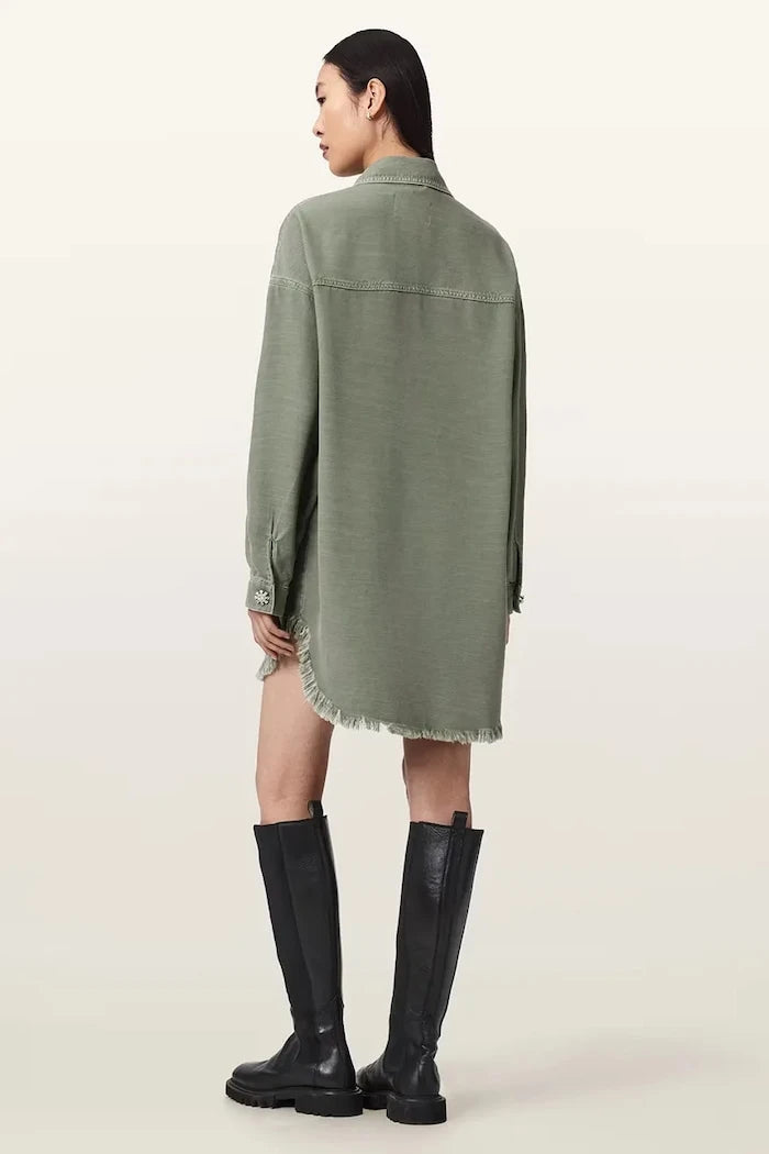 AllSaints рокля тип риза с лиосел HETTIE