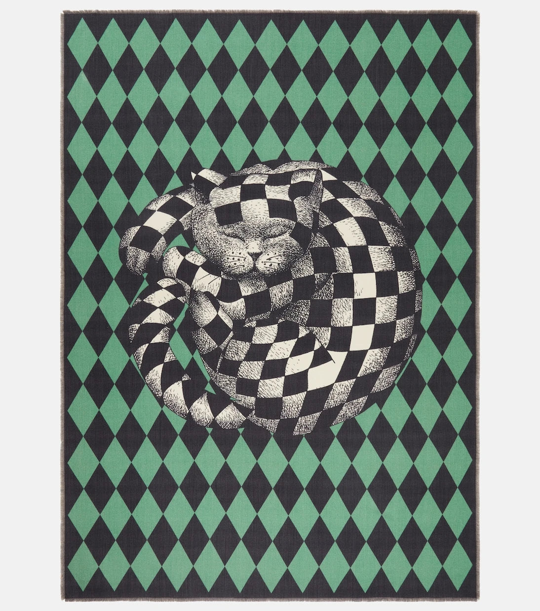 Fornasetti - High Fidelity argyle wool blanket