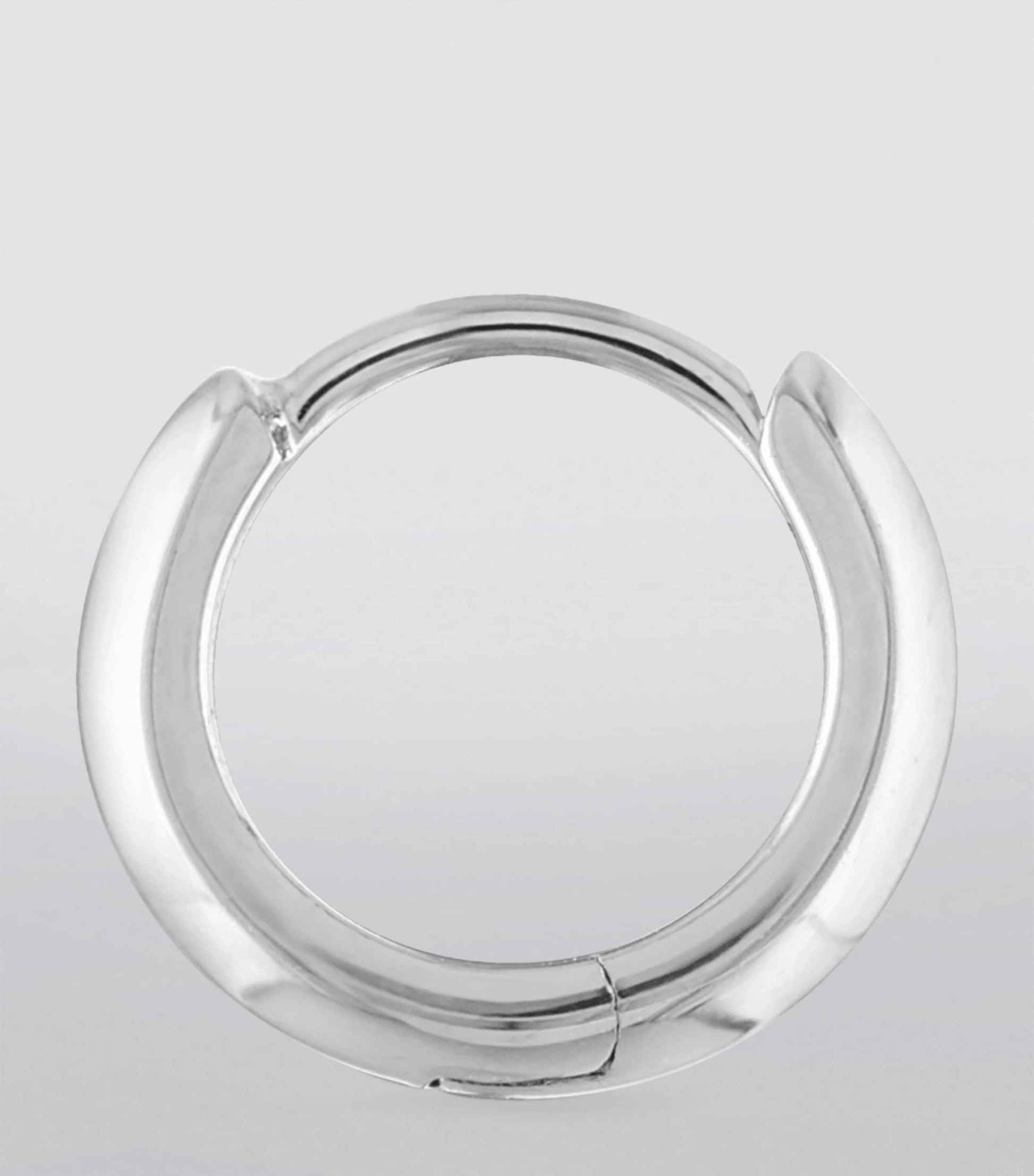 Faceted Metal Vertex Single Hoop Earring (6.5mm)