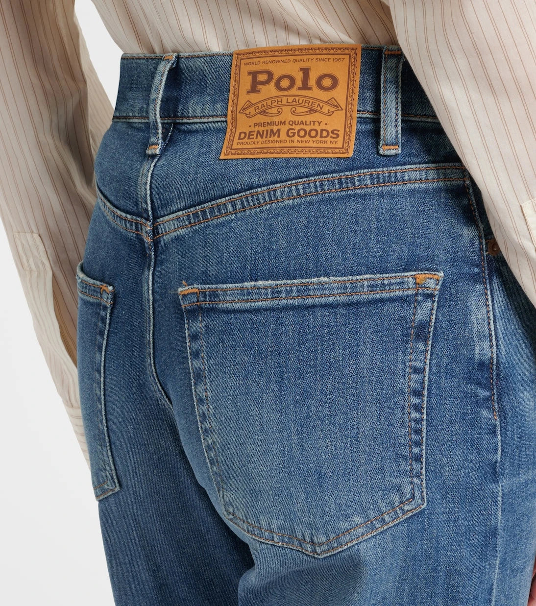 Polo Ralph Lauren - بنطال جينز مستقيم بقصة منخفضة