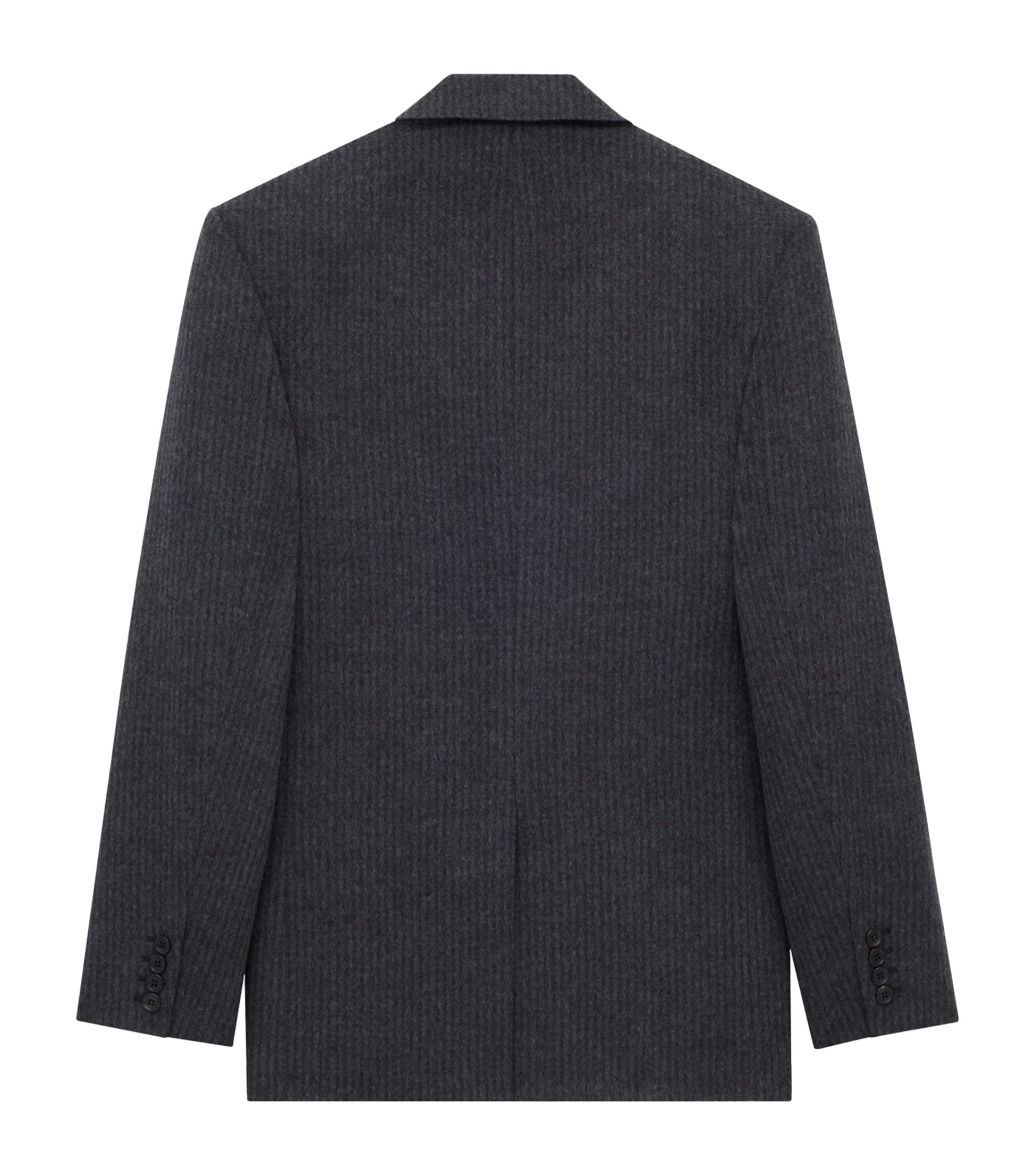 Grey Wool-Cashmere Single-Breasted Jacket