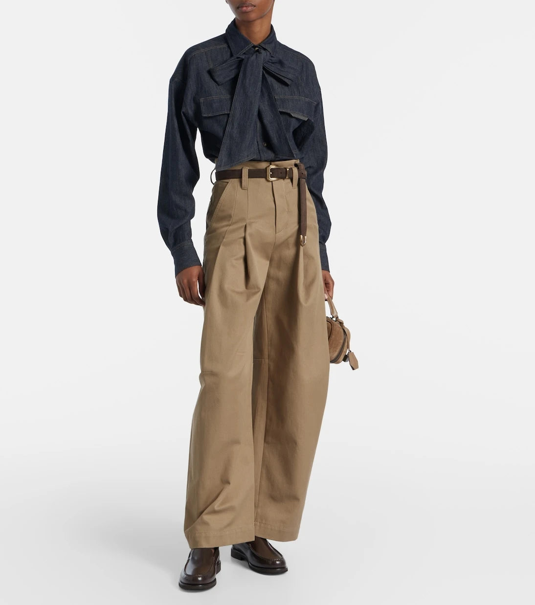 Brunello Cucinelli - Bow-tie cotton blouse