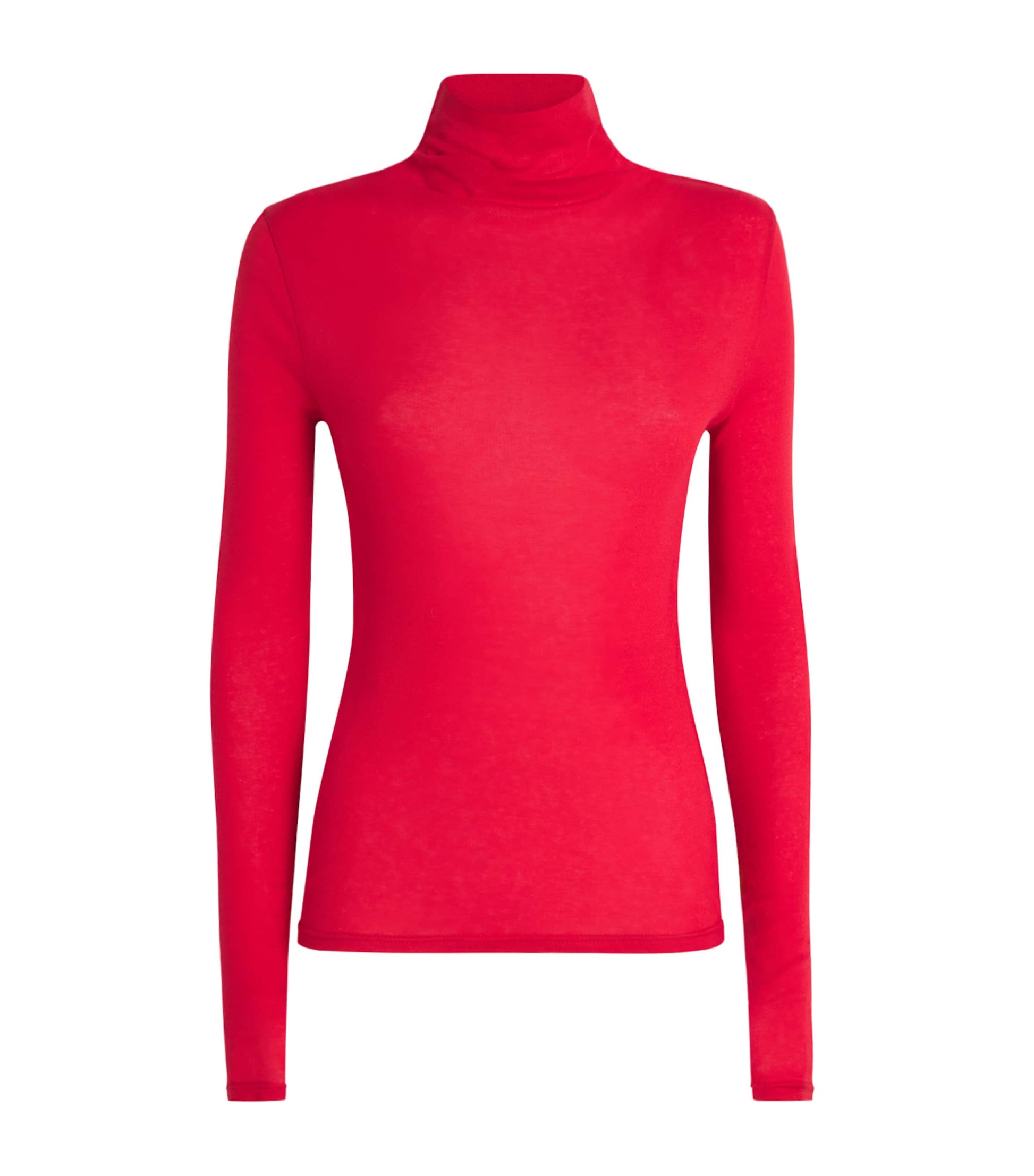 ME+EM Red Cotton Sheer High-Neck Top