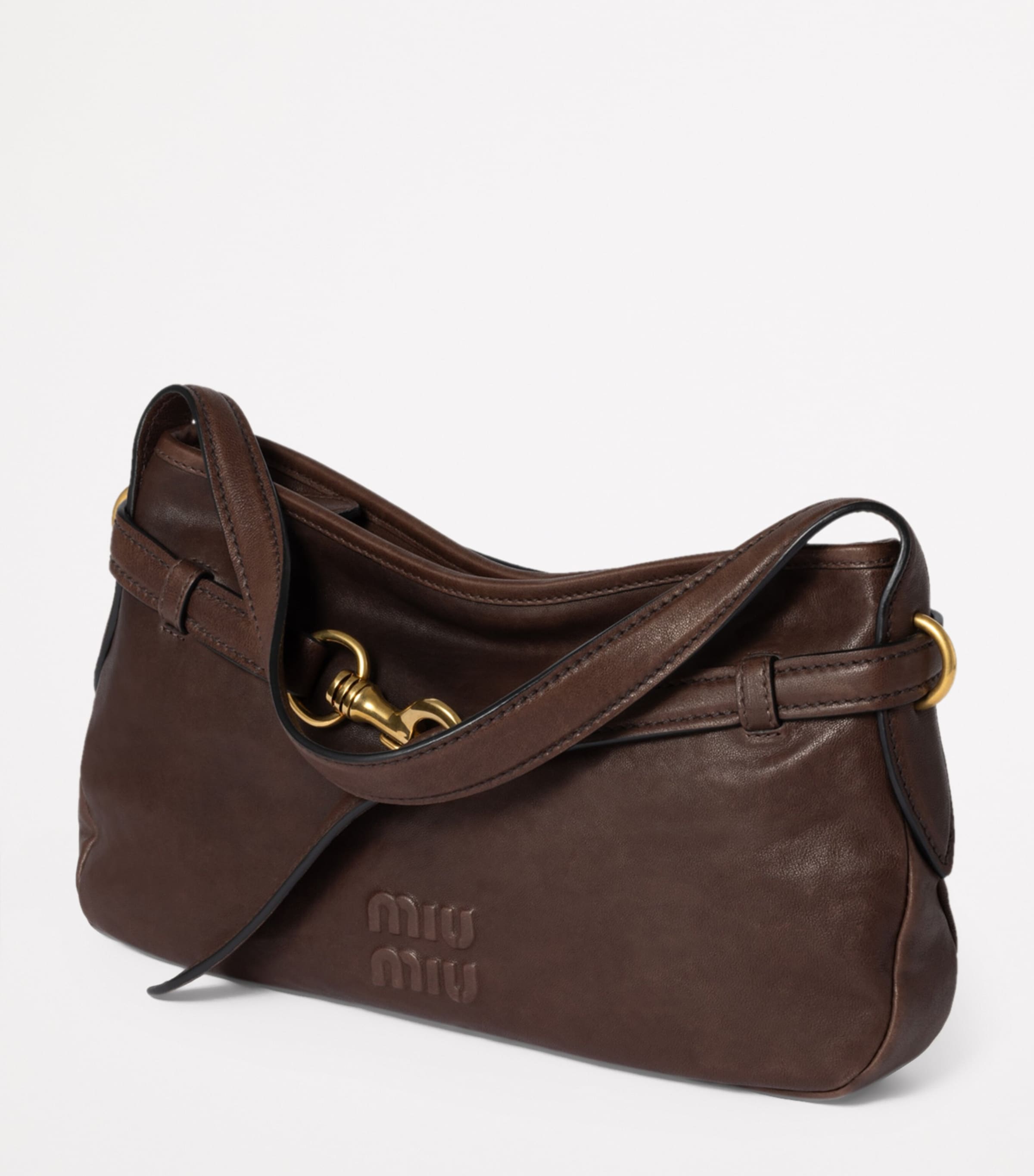 Brown Nappa Leather Aventure Shoulder Bag