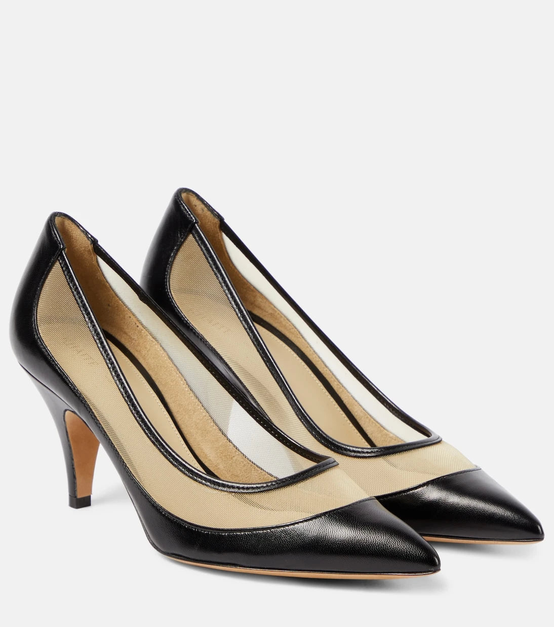 Khaite - River leather and mesh pumps