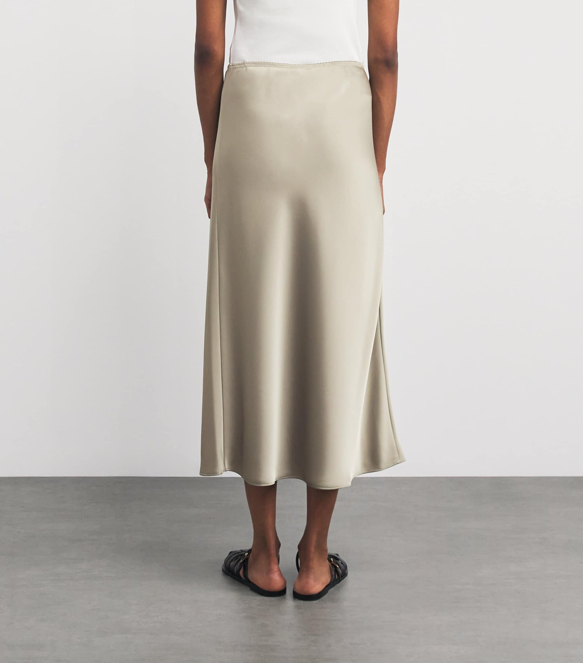 MAX&Co. Green Satin Midi Skirt