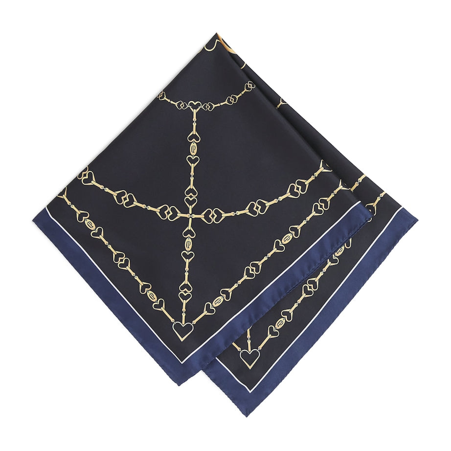 Blue Silk Printed Scarf