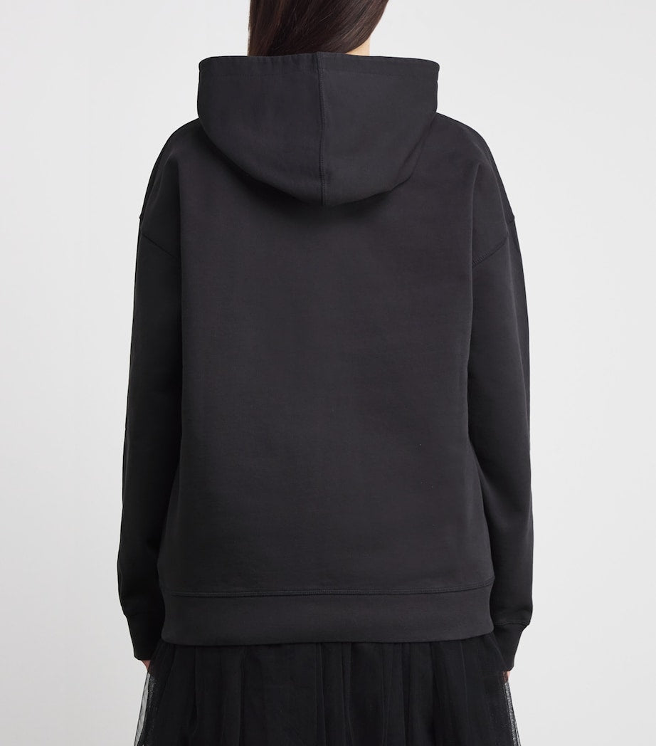 GANNI Black Organic Cotton Animal Hoodie