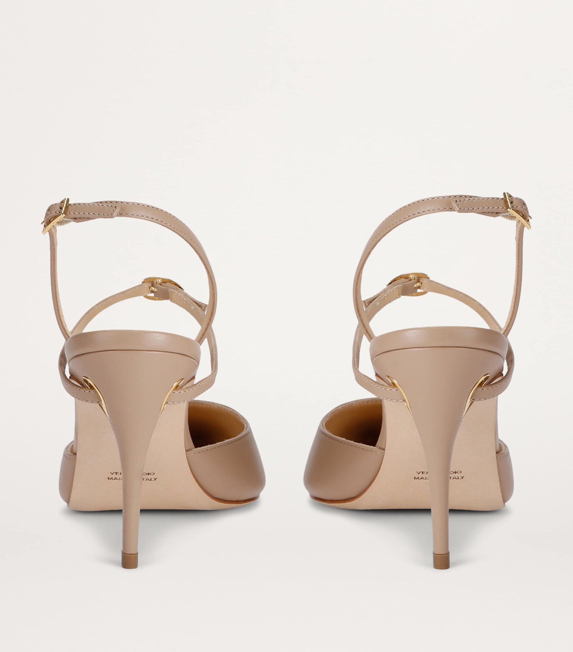 Jennifer Chamandi Beige Leather Vittorio Slingback Pumps 85