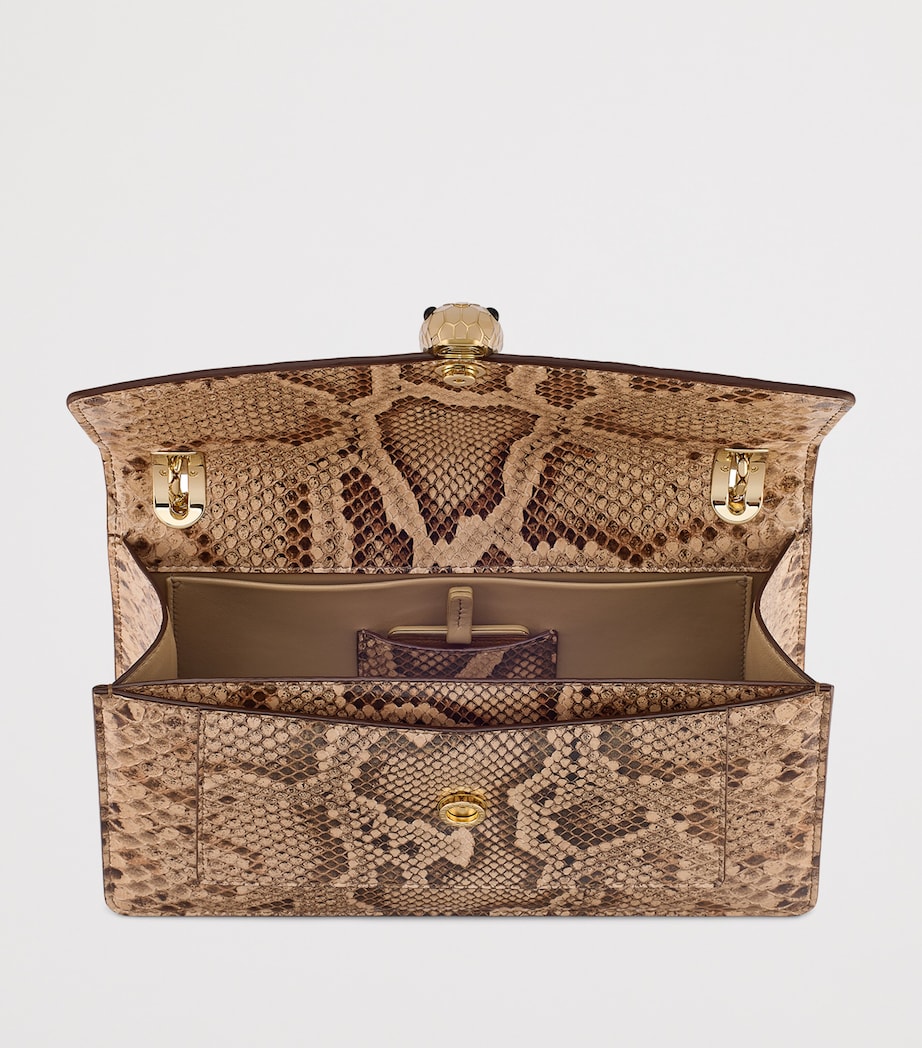 Bvlgari Beige Python Leather Serpenti Forever Shoulder Bag