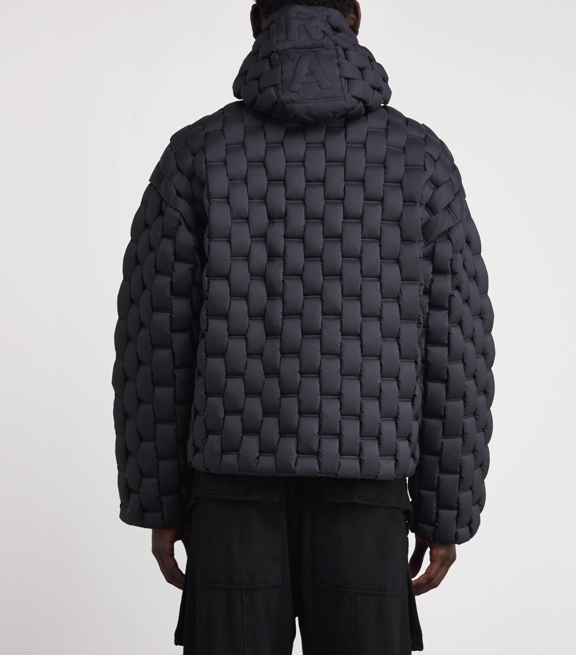 Raxxy Black 3D Down-Filled Woven Puffer Jacket