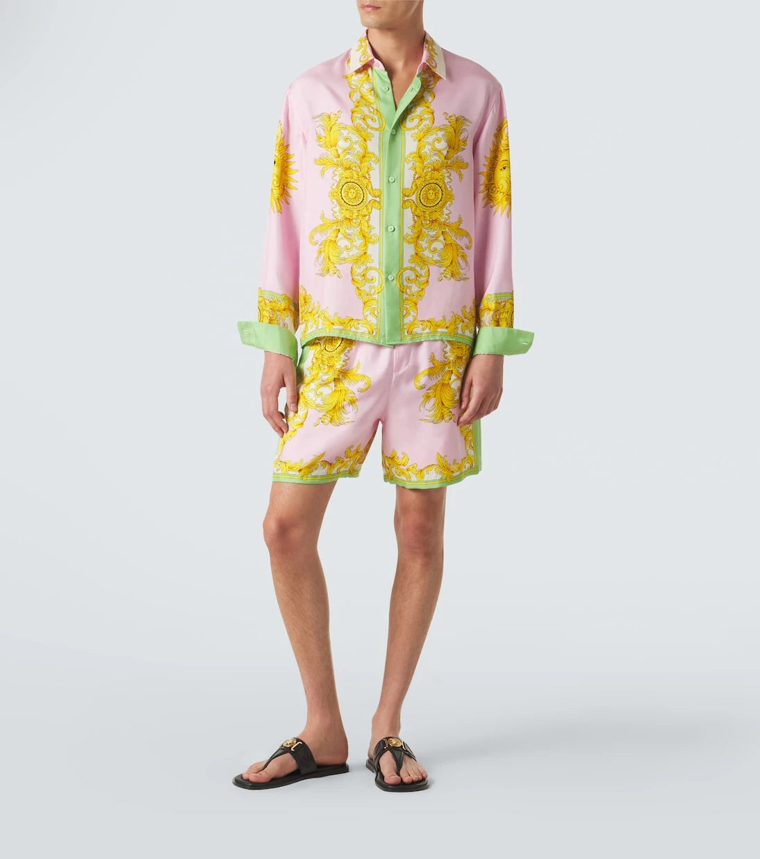 Versace - Printed silk shorts