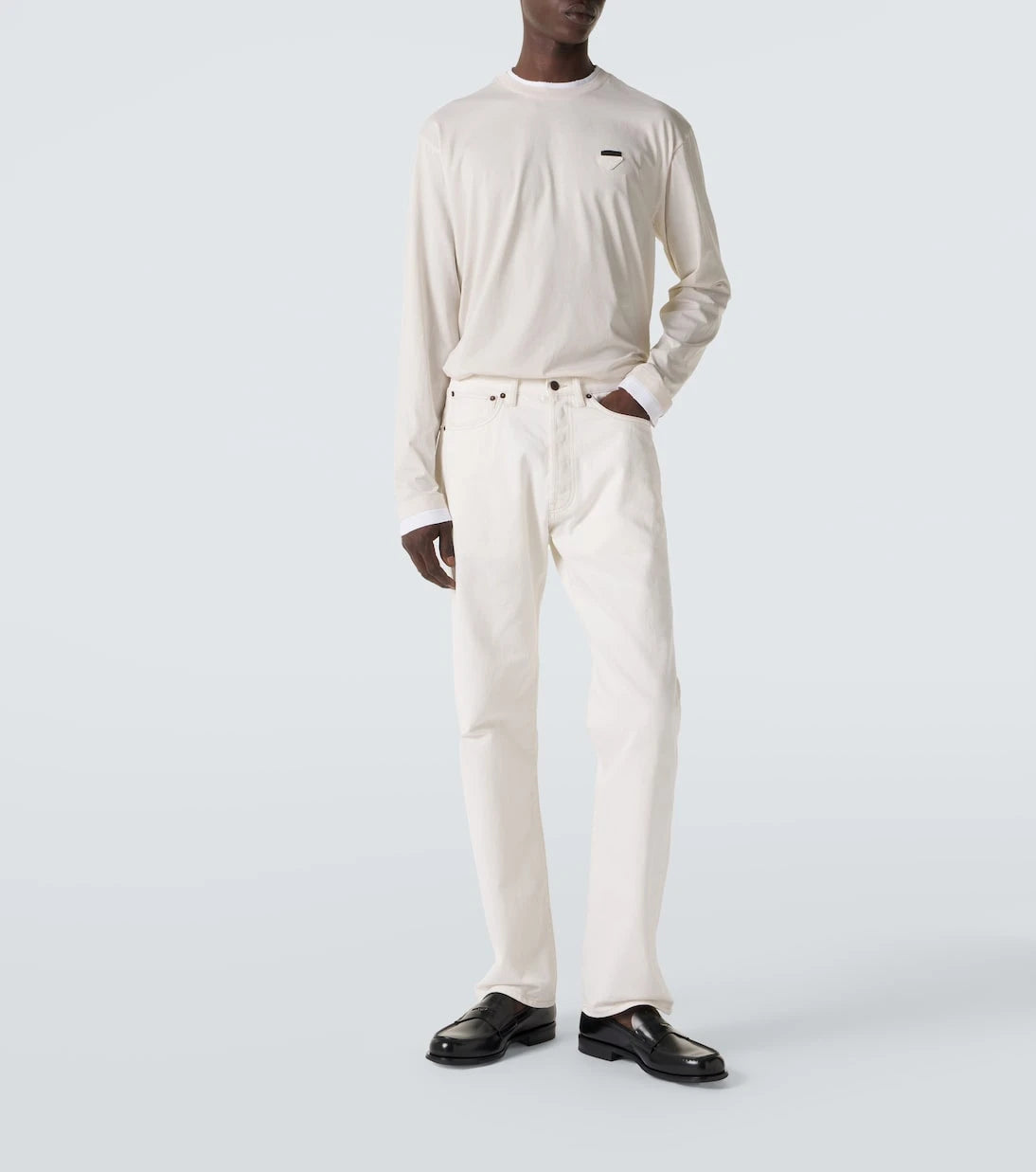 Prada - Layered cotton jersey T-shirt
