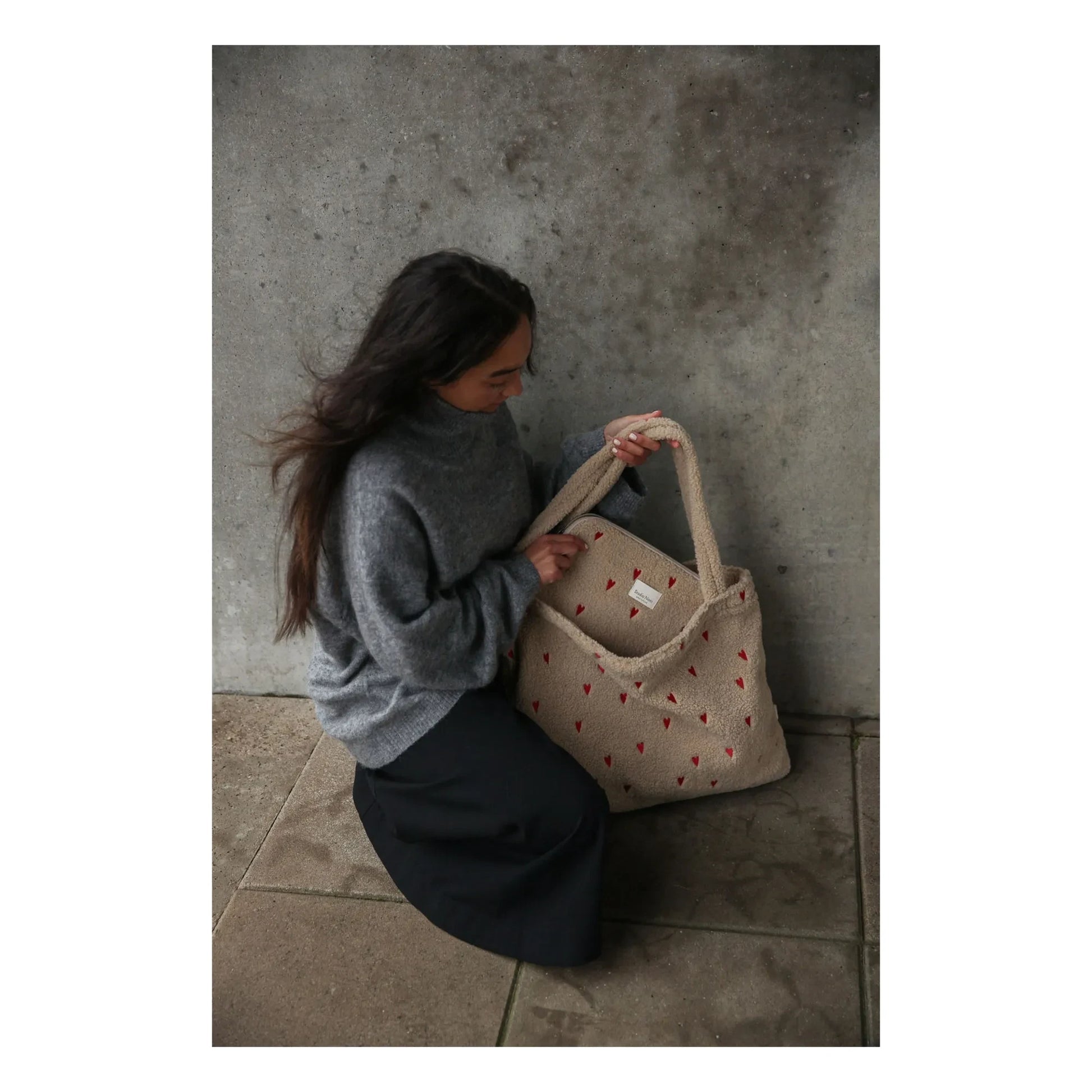Studio Noos - Hearts mom-bag | Ecru