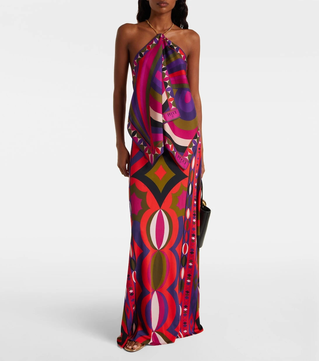 Pucci - Iride embellished silk twill top
