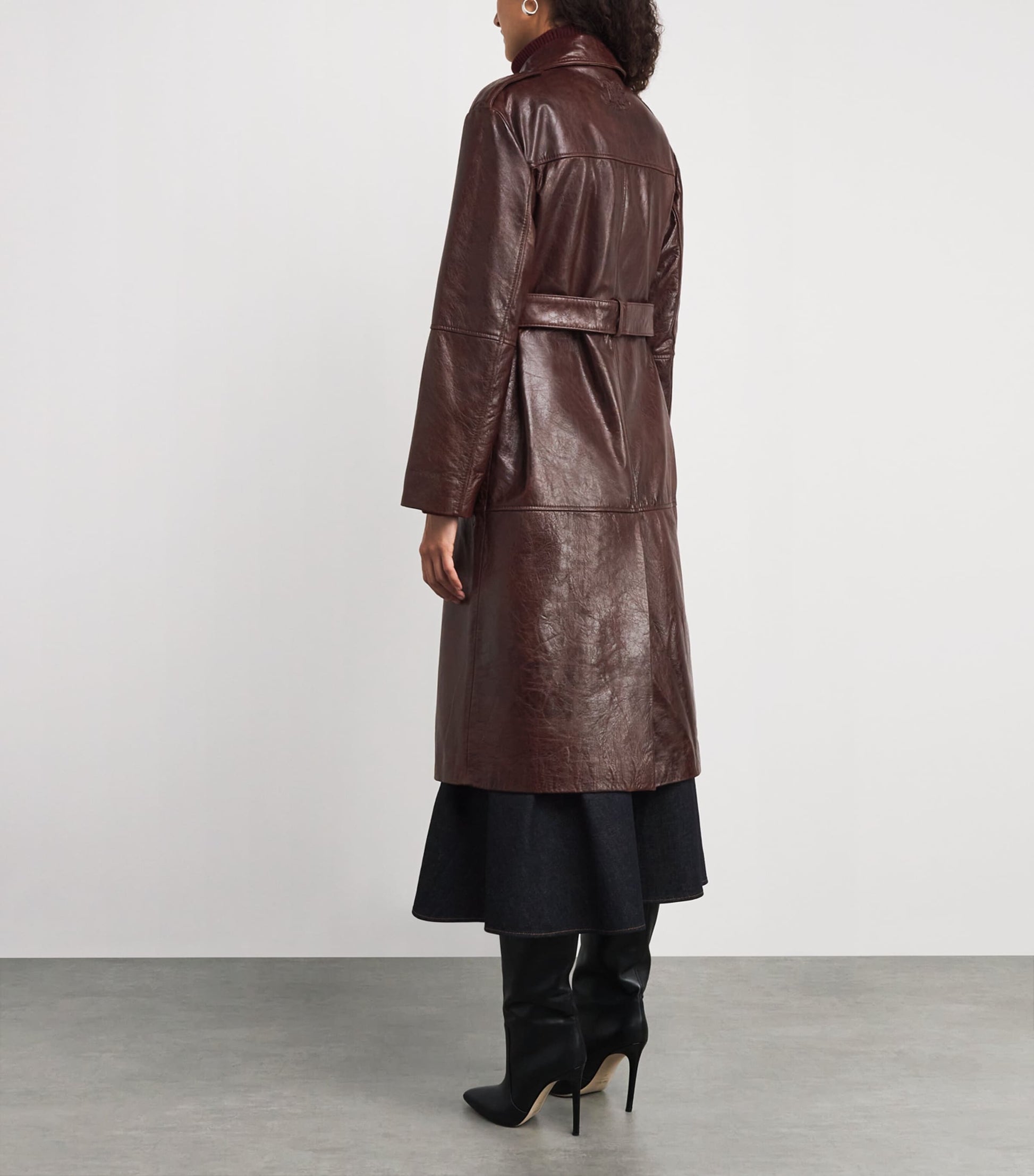 MAX&Co. Brown Leather Trench Coat