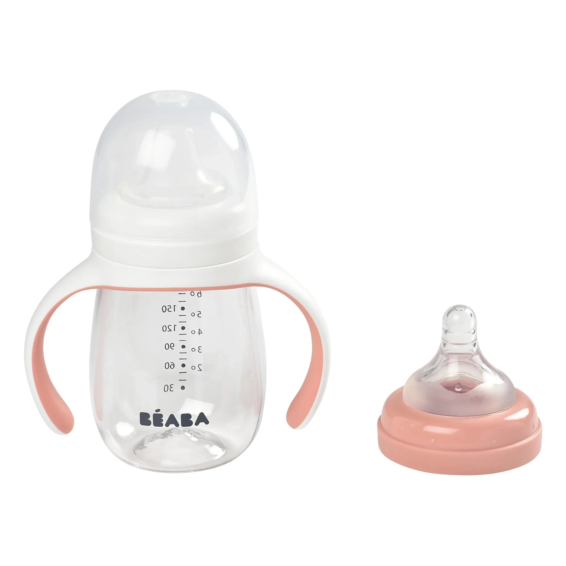 Béaba - 2-in-1 Learning Baby Bottle 240 ml | Dusty Pink