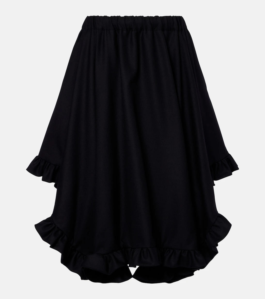 Noir Kei Ninomiya - Ruffled tiered wool midi skirt