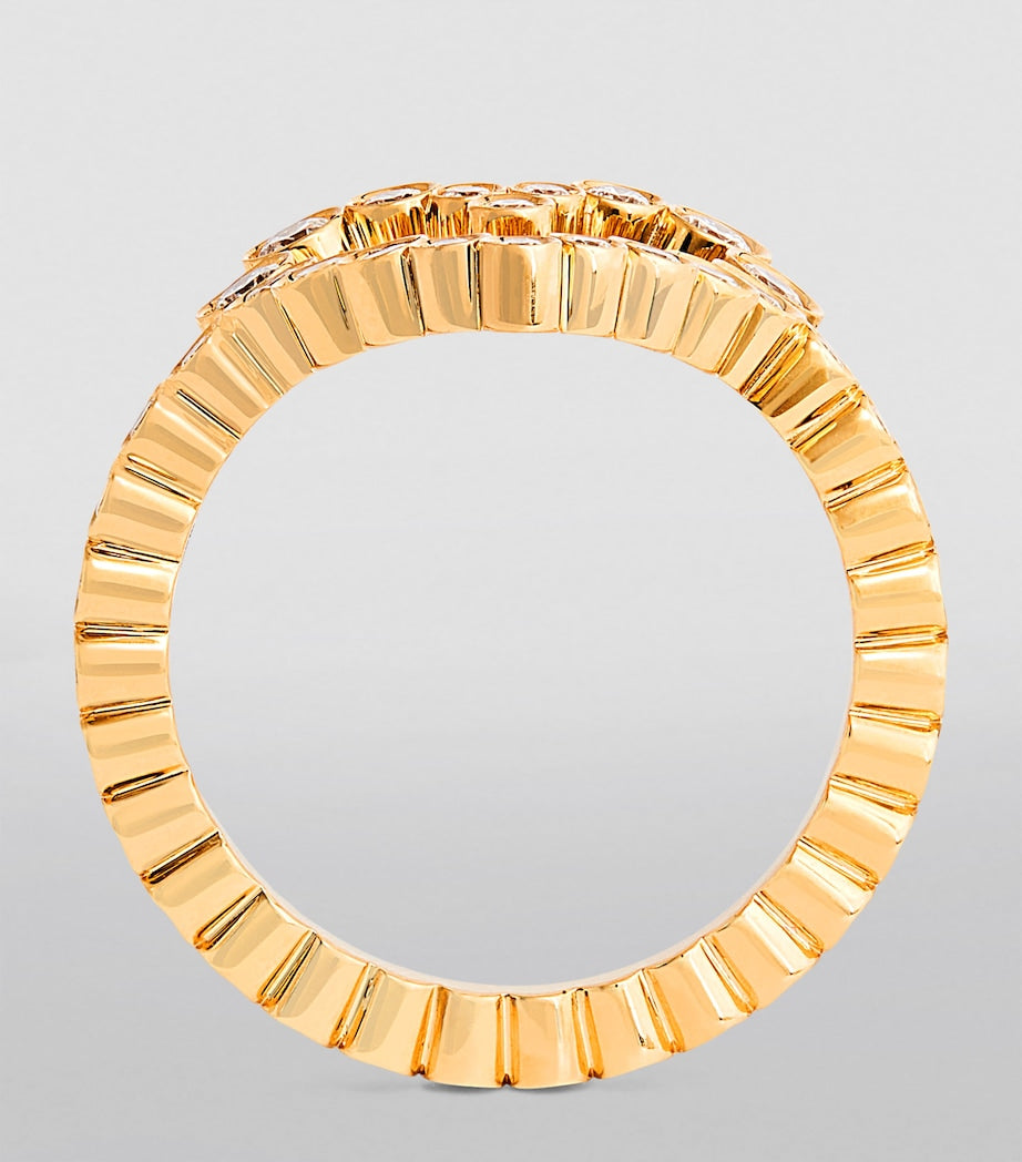 Sophie Bille Brahe Yellow Gold and Diamond Ensemble Heart Ring