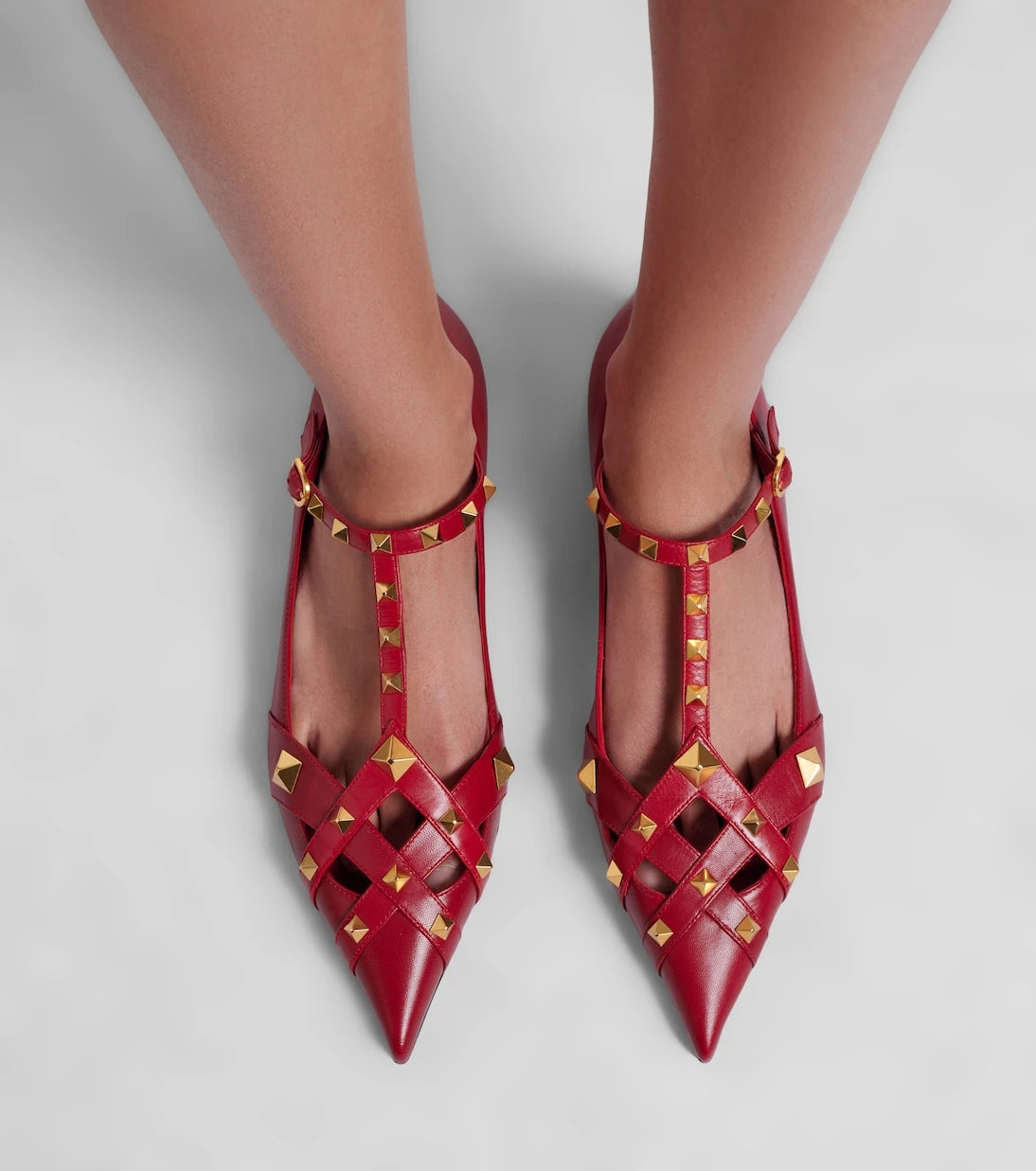 Valentino Garavani - Studdy leather ballet flats