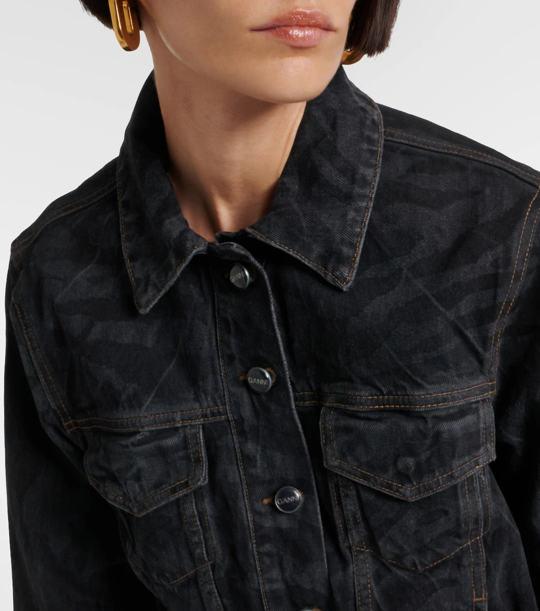 Ganni - Printed denim jacket