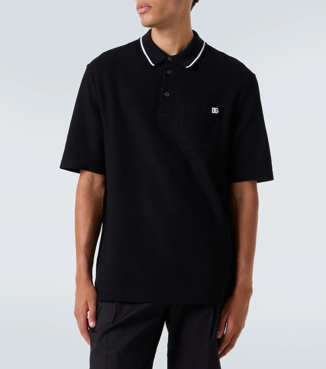 Dolce&Gabbana - DG embroidered cotton polo shirt